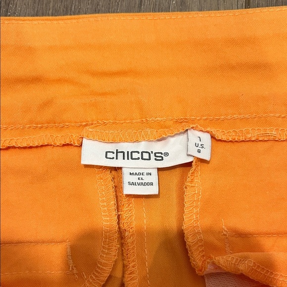 Bundle of 3 Cropped Pants Stretch 2 Chicos 1 Rafaella Pink, Green, Orange Size 8 - Picture 3 of 15